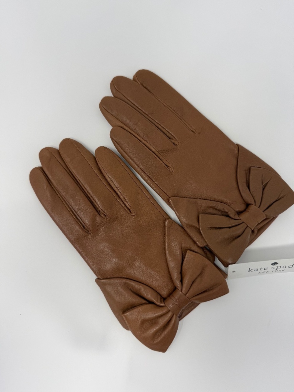 Kate Spade brown leather gloves